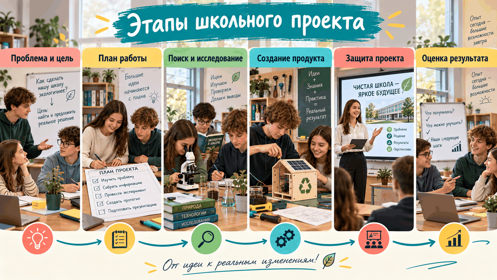Этапы школьного проекта