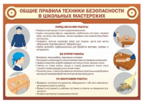 Стенд "Общие правила ТБ в школьных мастерских"
